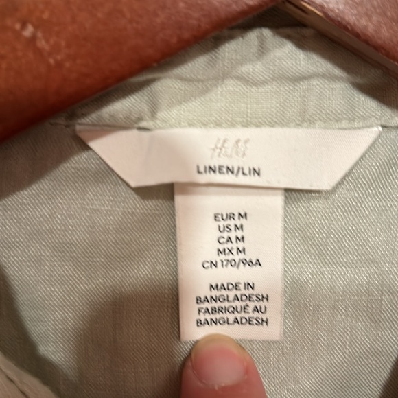 H&M Linen long sleeve button up shirt - Picture 4 of 8